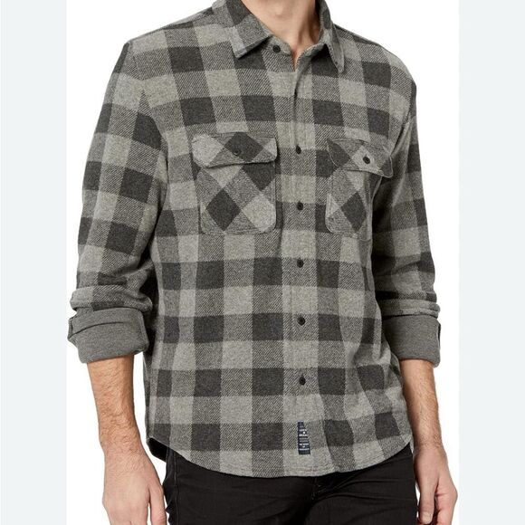 Lucky Brand Gray Casual Button Down Shirt mens medium super soft flannel - Picture 1 of 6